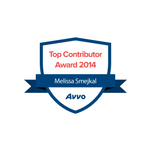Avvo Top Contributor Award 2014 Melissa Smejkal