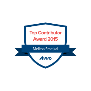 Avvo Top Contributor Award 2015 Melissa Smejkal
